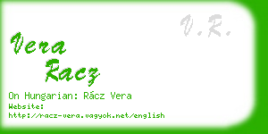 vera racz business card