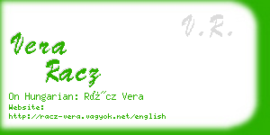 vera racz business card